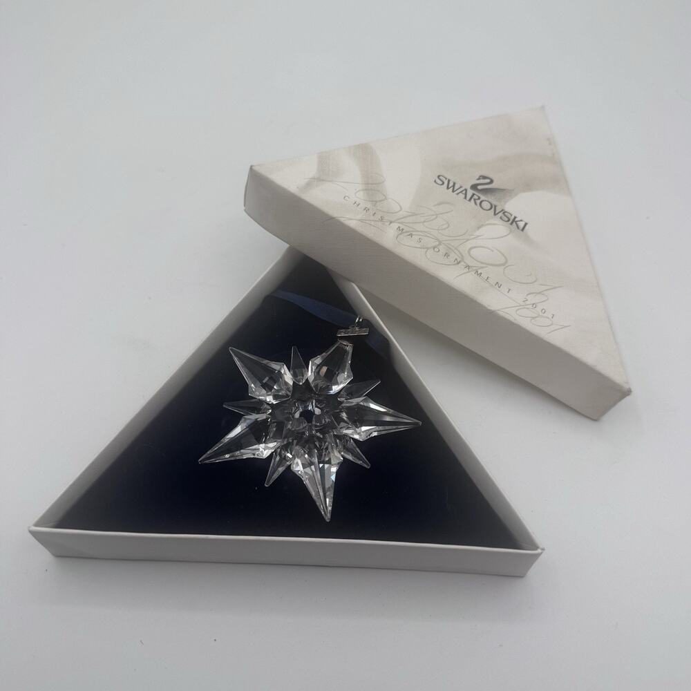 Swarovski Christmas Ornament 2001 Limited Edition Crystal Snowflake with Box